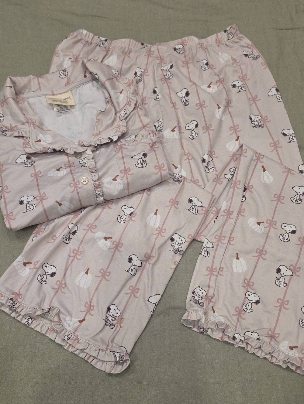 Mankind Munki Peanuts Snoopy Fall Pumpkin Pajamas